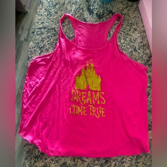 Tops - Disney Hot pink sparkly tank top
